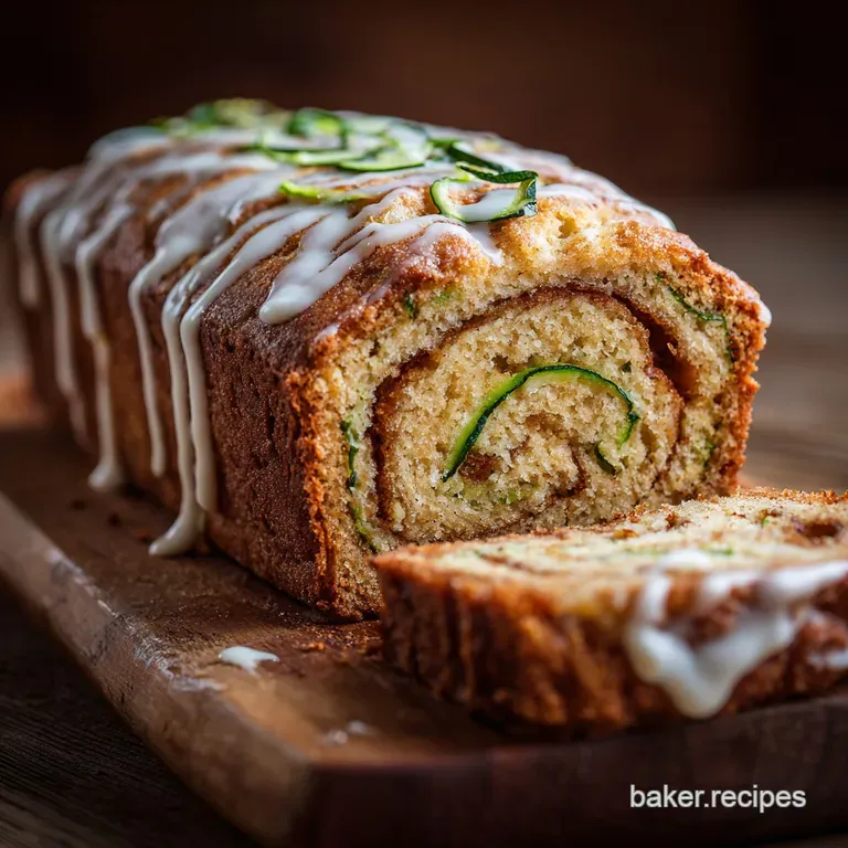 Cinnamon Roll Zucchini Bread: Ultimate Swirl Loaf with Vanilla Bean Glaze presentation