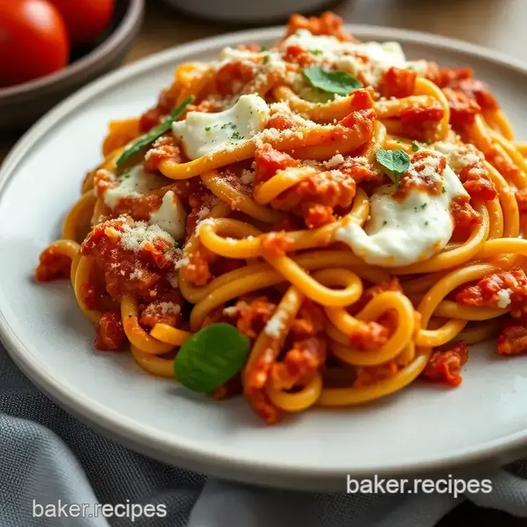 Classic Baked Ziti with Creamy Ricotta presentation