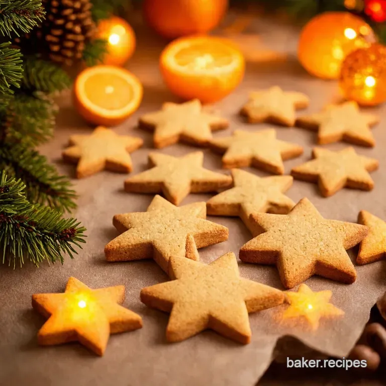Classic Christmas Shortbread Stars with a Hint of Orange presentation
