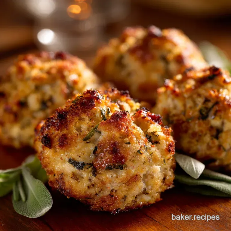 Stuffing Balls: the Ultimate Classic Pork Sage and Onion Flavor Bomb presentation