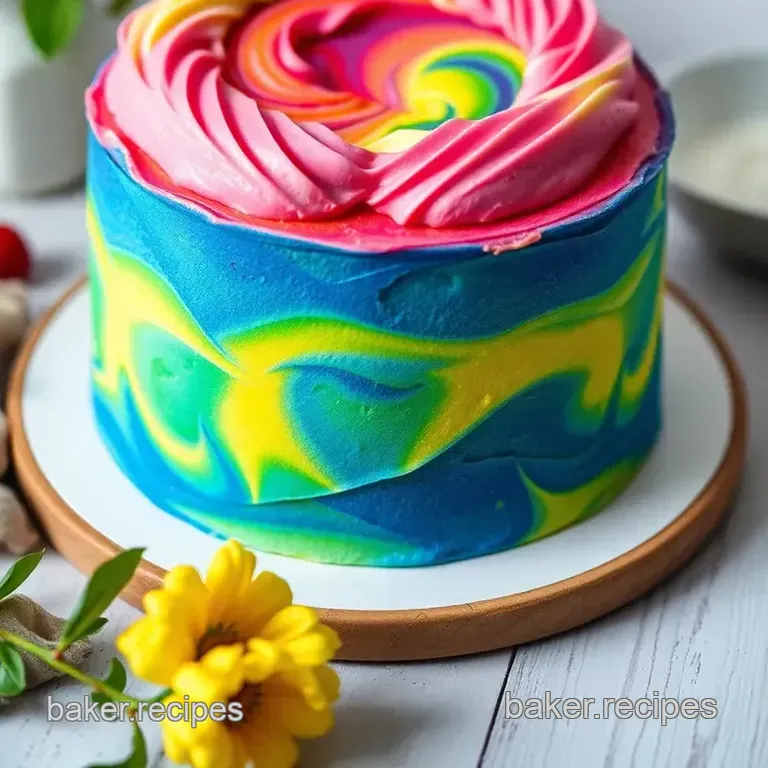 Vividly Swirled Tie-Dye Cake: A Colorful Celebration! presentation
