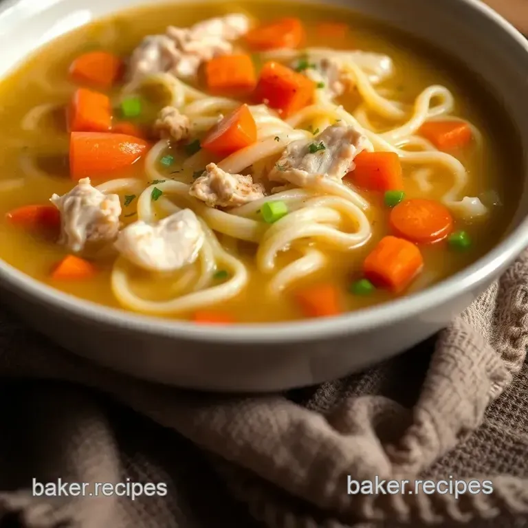 Comfort in a Bowl: Homemade Chicken Egg Noodle Soup presentation