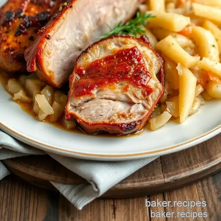 Crispy Duck Breast with Sauerkraut presentation