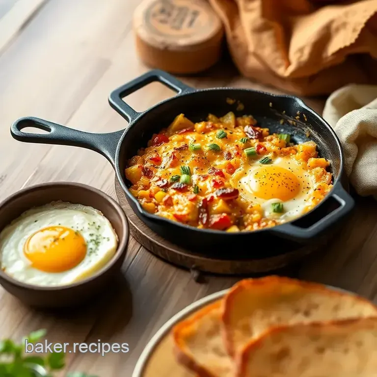 Skillet Hash Browns with Eggs & Cheese presentation