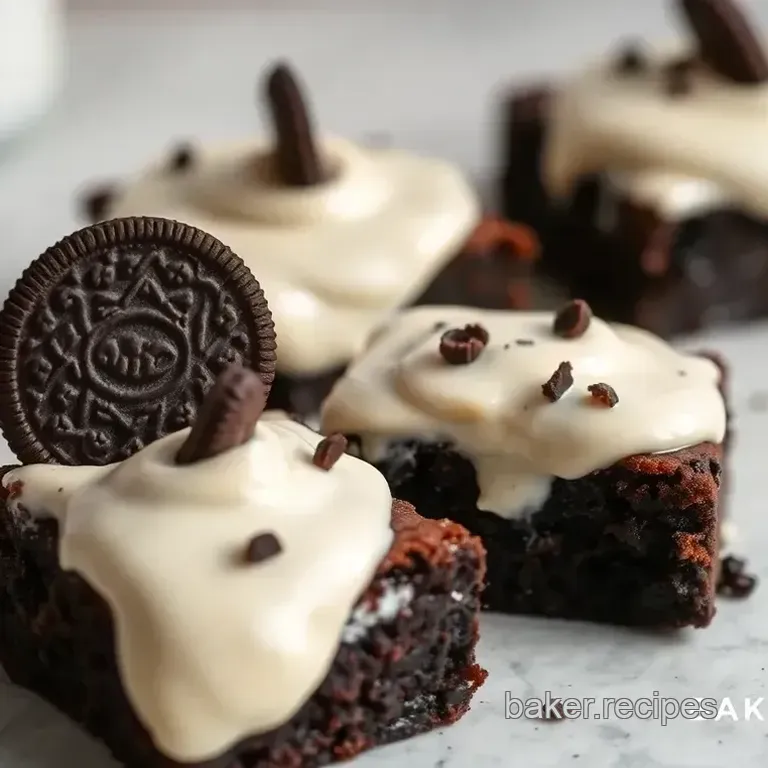 Decadent Bake Oreo Brownies with Creamy Topping