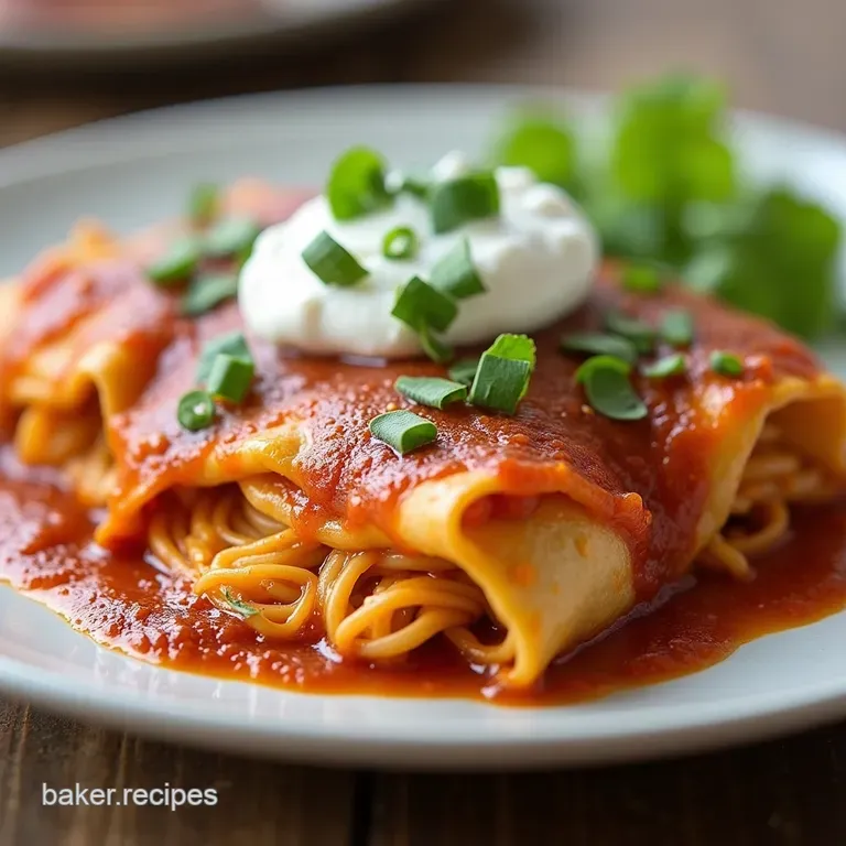 The Lighter Life Cottage Cheese Shredded Chicken Enchiladas with Zesty Red Sauce