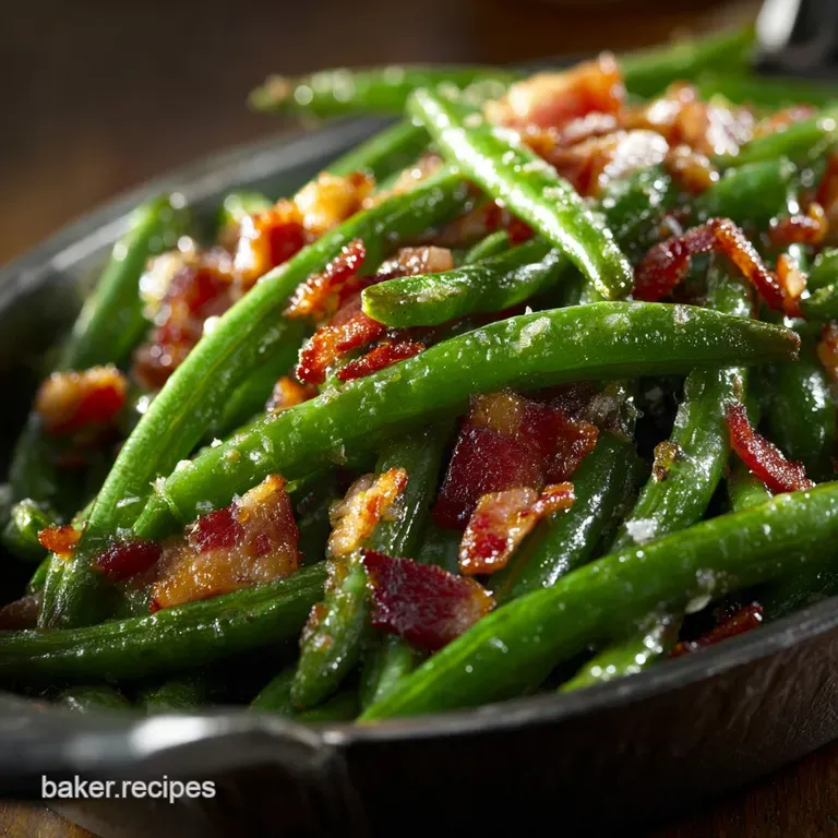 Crack Green Beans: Seriously Addictive Bacon Brown Sugar Side presentation