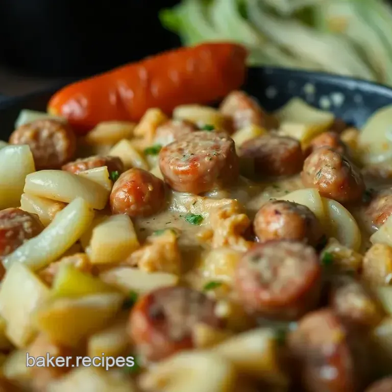 Creamy Cabbage & Sausage Skillet