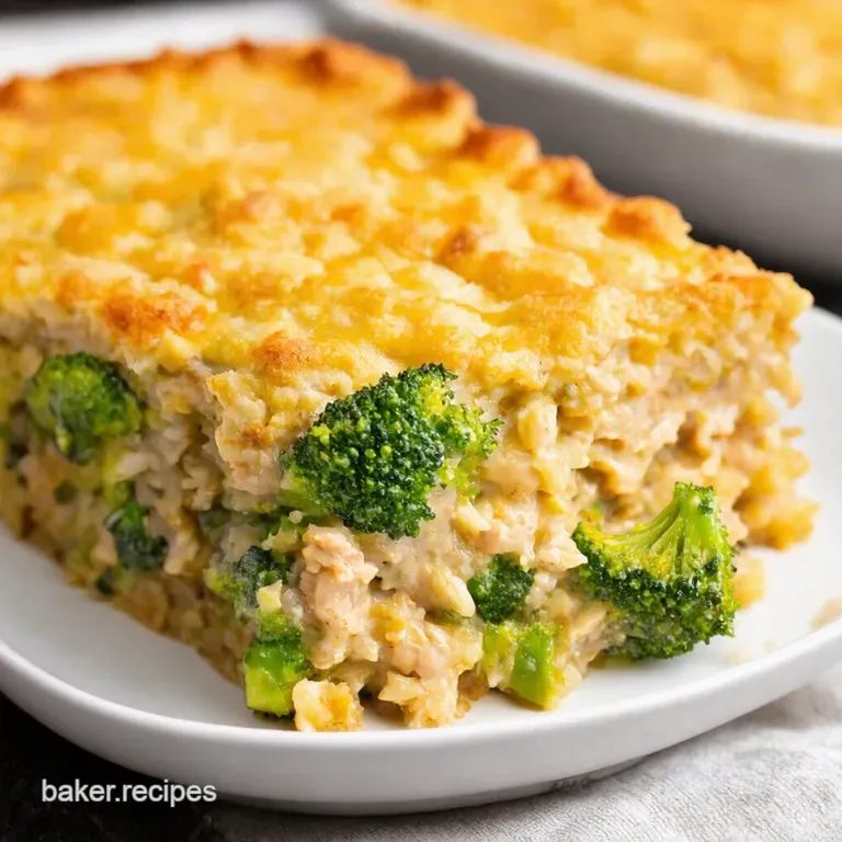 Creamy Chicken Broccoli Rice Casserole presentation