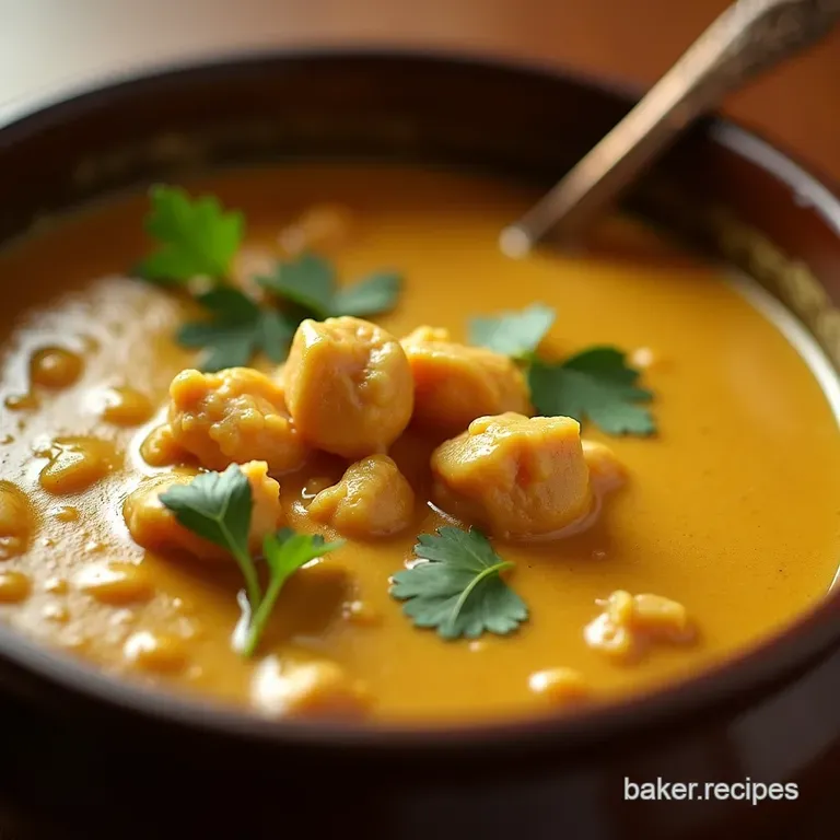 The Rajs Comfort Rich Creamy Chicken Mulligatawny Soup presentation