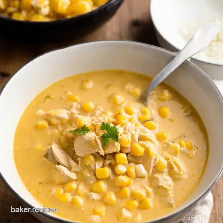Creamy Corn Chicken Chowder presentation