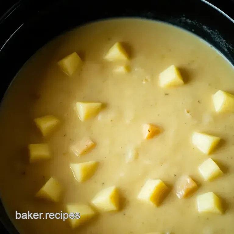 Creamy Dreamy Crock Pot Potato Soup presentation