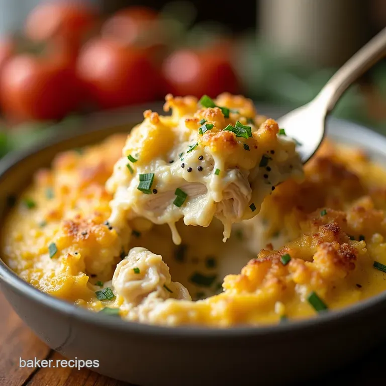 Creamy Dreamy Poppyseed Chicken Casserole presentation
