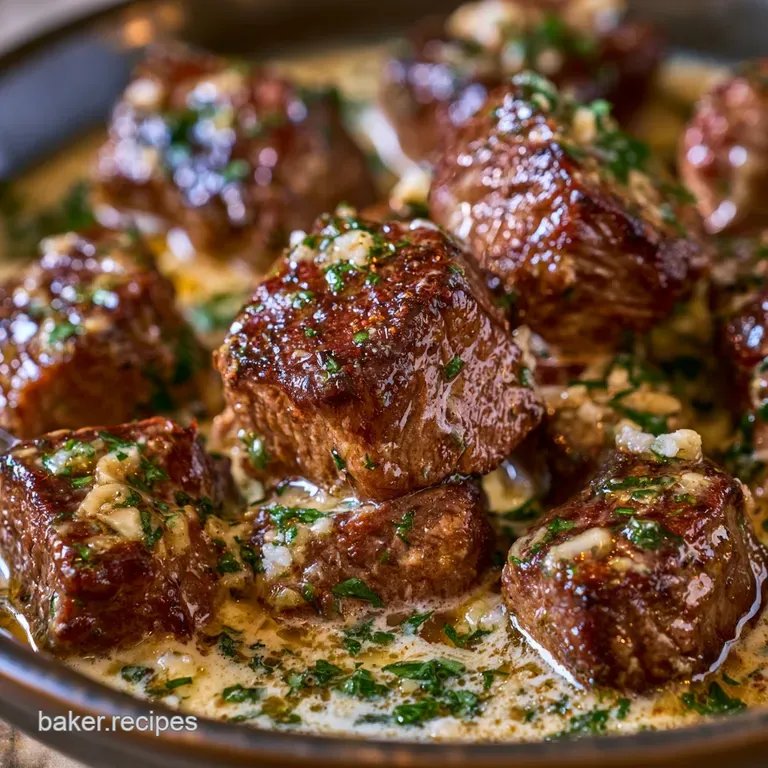 Garlic Parmesan Steak Bites: Creamy and Tender