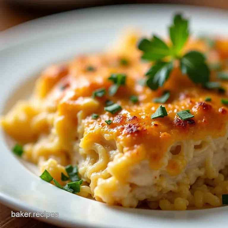 The Golden Crown Creamy Hashbrown Shredded Chicken Bake