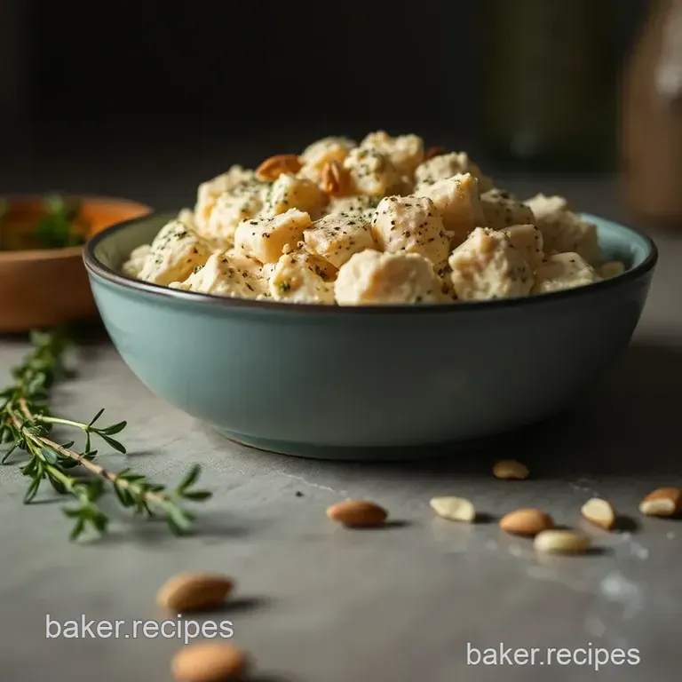Creamy Herbed Chicken Salad with Toasted Almonds presentation