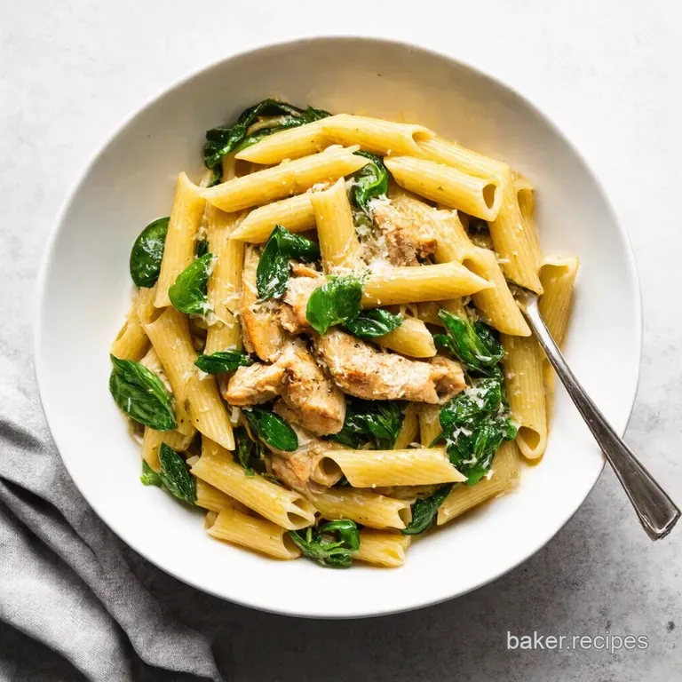 Creamy Lemon Chicken Pasta Primavera Lightened Up