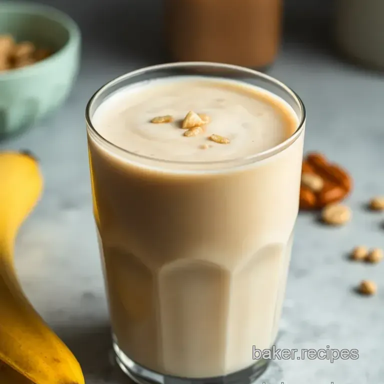 Creamy Peanut Butter Banana Smoothie Delight presentation