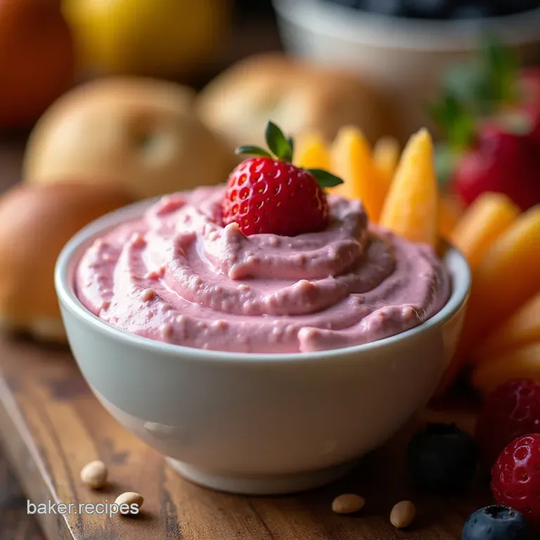 Heavenly Hues Creamy Pink Summer Berry Dip presentation