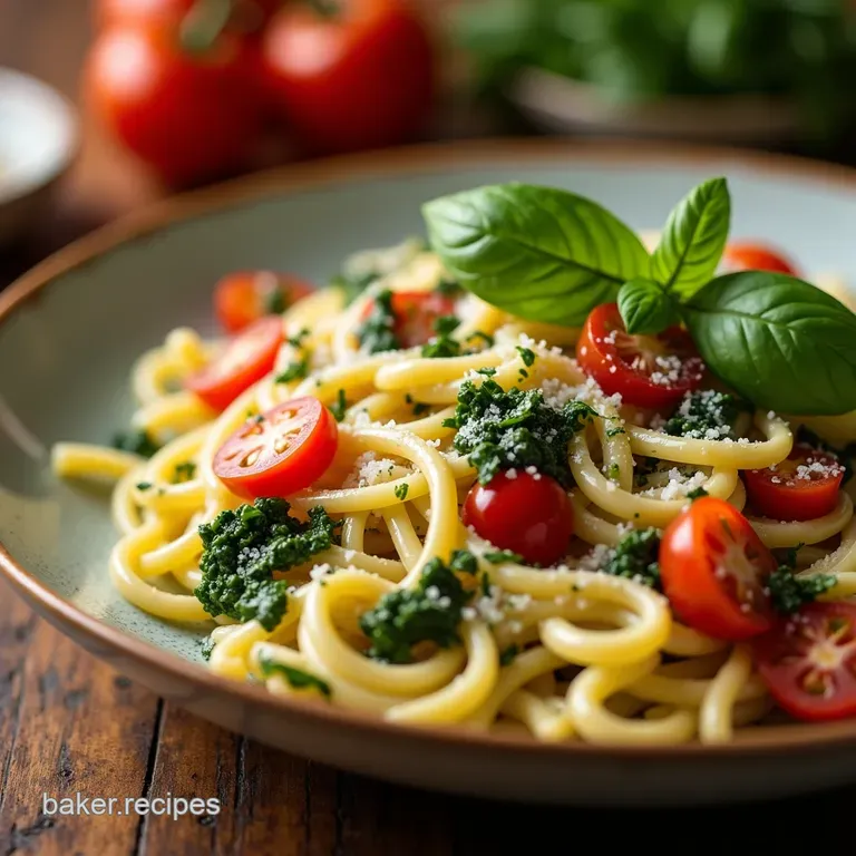 The Gardeners Delight Vibrant Creamy Spring Pasta Primavera presentation