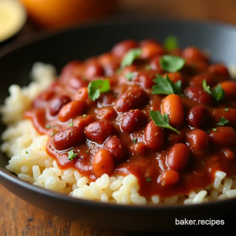 Creole Comfort Slow Cooker Red Beans Rice presentation