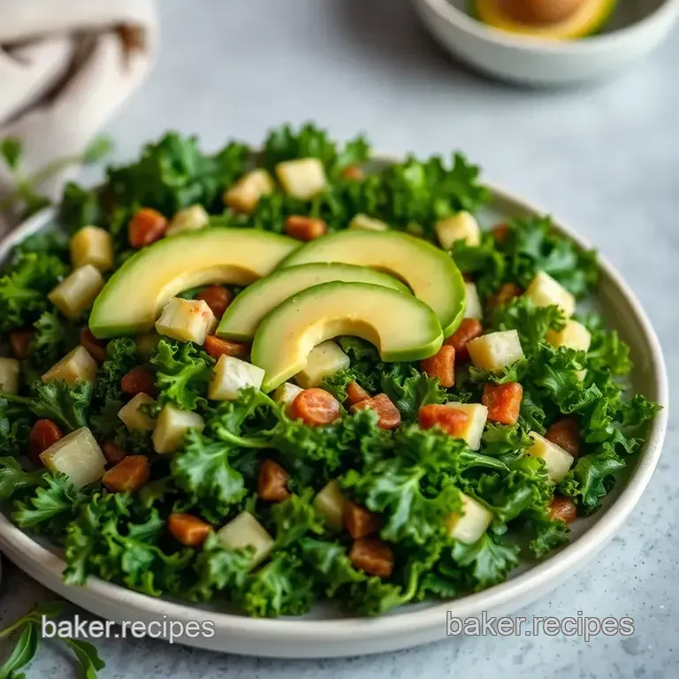 Crisp Kale & Avocado Delight Salad presentation