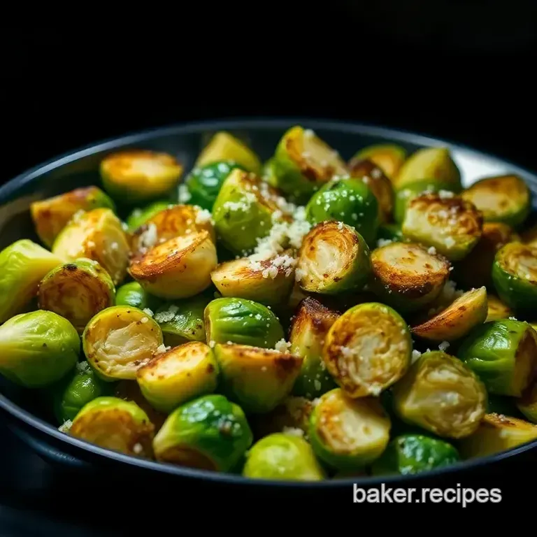 Crispy Air Fryer Brussels Sprouts with Garlic and Parmesan