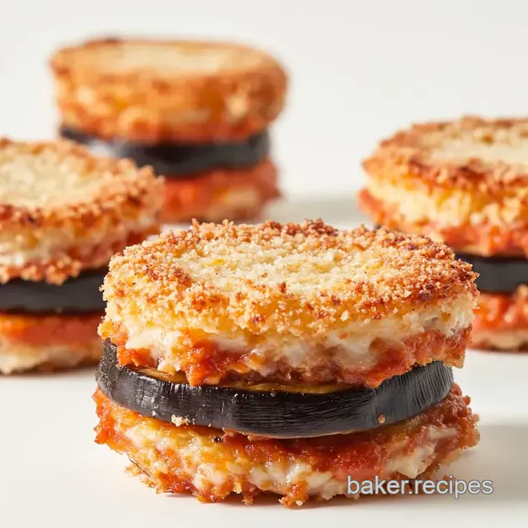Crispy Baked Eggplant Parmigiana Stacks