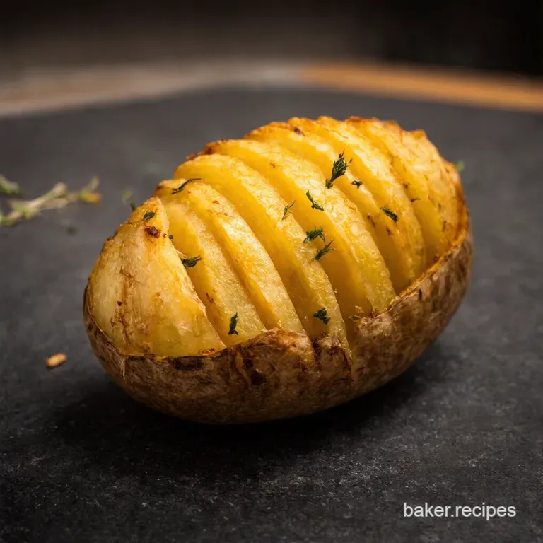 Crispy Garlic Herb Hasselback Potatoes presentation