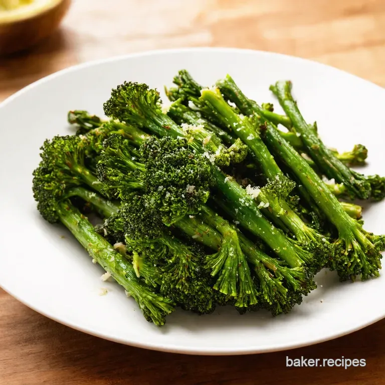Crispy Garlic Parmesan Roasted Broccolini presentation
