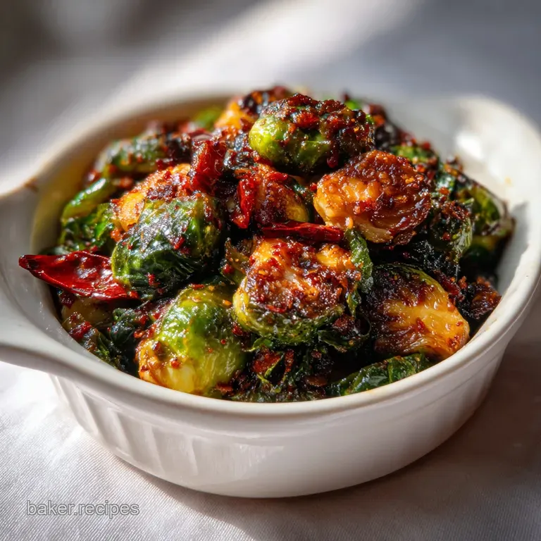 Crispy Gochujang Brussels Sprouts: Umami Crunch presentation