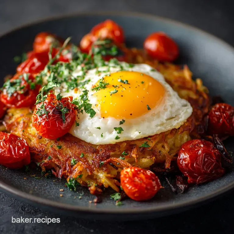 No Egg Breakfast Dishes: the Ultimate Crispy Potato and Smoked Kale Rosti Hash presentation
