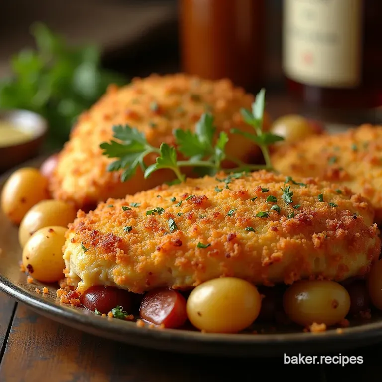 The Ultimate Crispy Parmesan Chicken Golden Potato Bake presentation