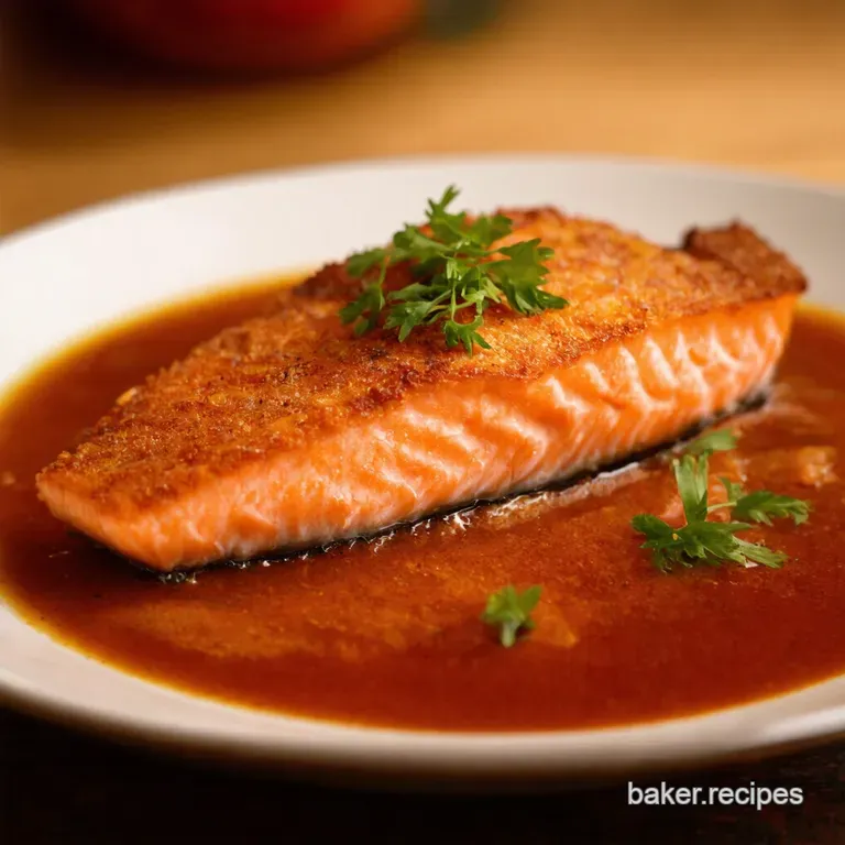 Crispy Salmon Tempura with Gingersoy Dipping Sauce presentation
