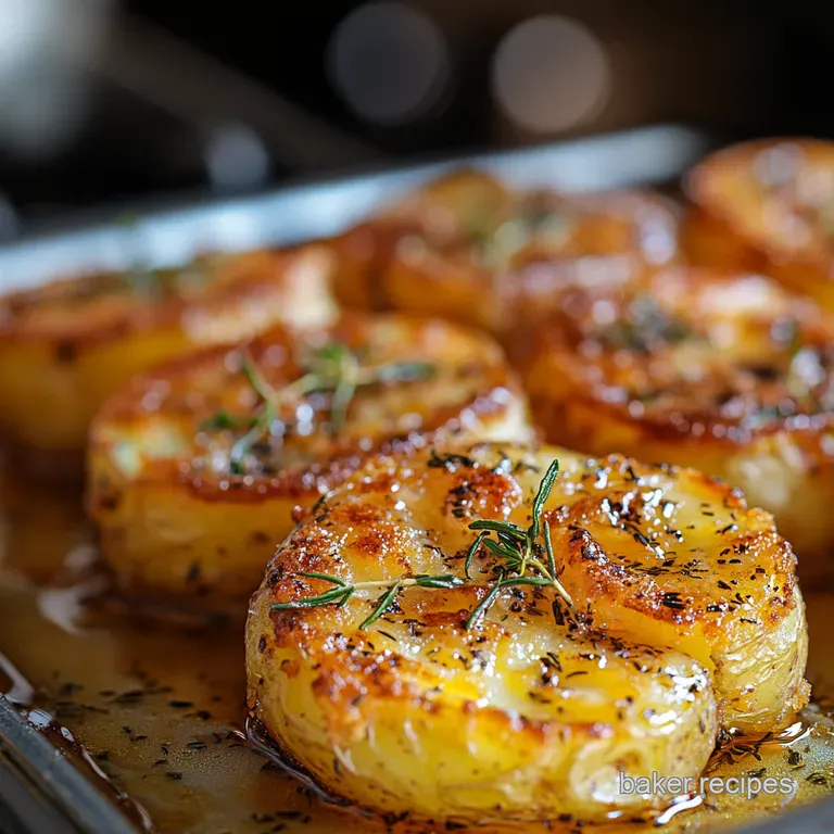 Crispy Thyme and Garlic Smash Potatoes with Posh Truffle Butter