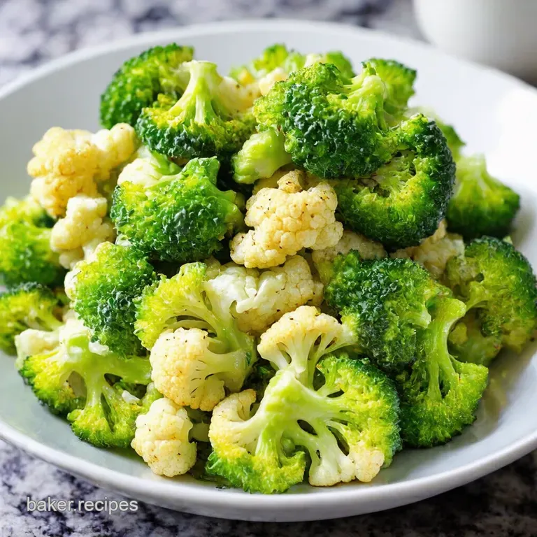 Crunchy Broccoli Cauliflower Salad with Tangy Dressing presentation