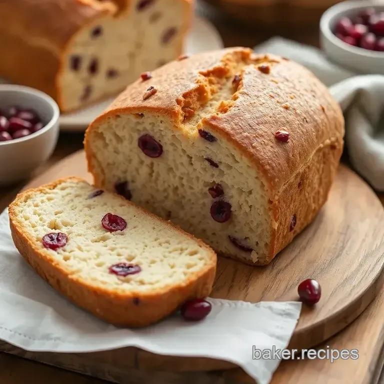 No Knead Cranberry Nut Artisan Bread presentation