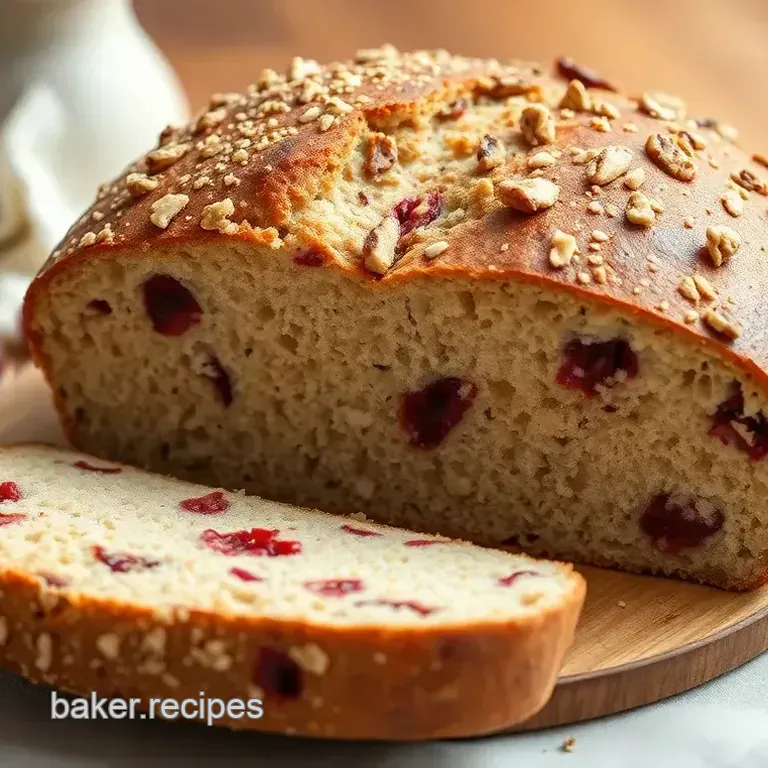 No Knead Cranberry Nut Artisan Bread