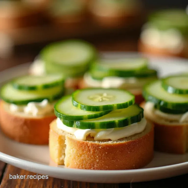 Cucumber Herbed Cream Cheese Finger Sandwiches presentation