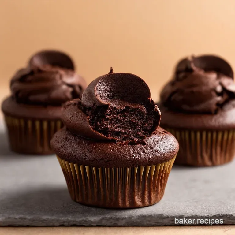 Dark Chocolate Cupcakes with Creamy Peanut Butter Dream Frosting