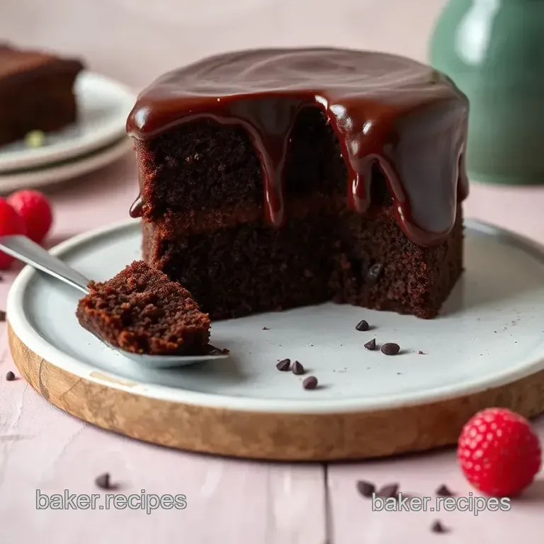 Decadent Chocolate Cake with Luscious Ganache presentation