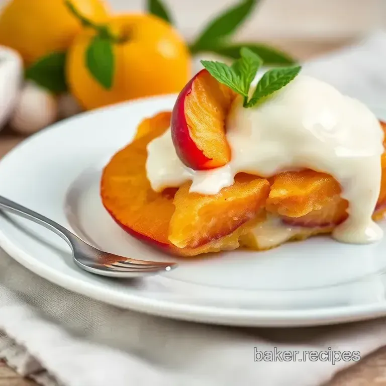 Bake Peaches Delightful Creamy Dessert