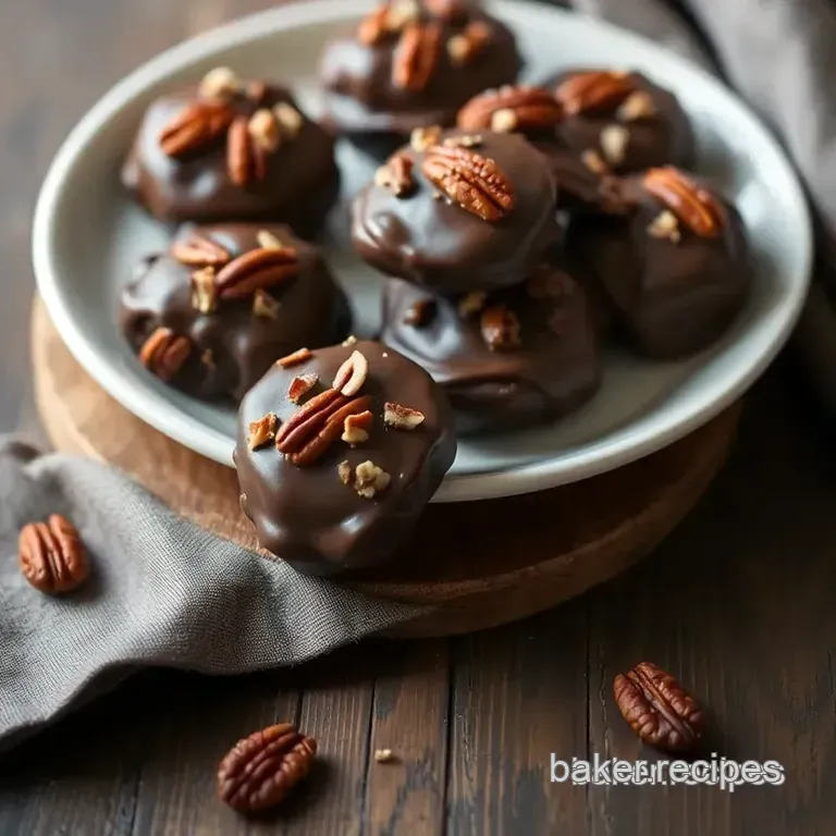 Decadent Pecan Chocolate Turtles presentation