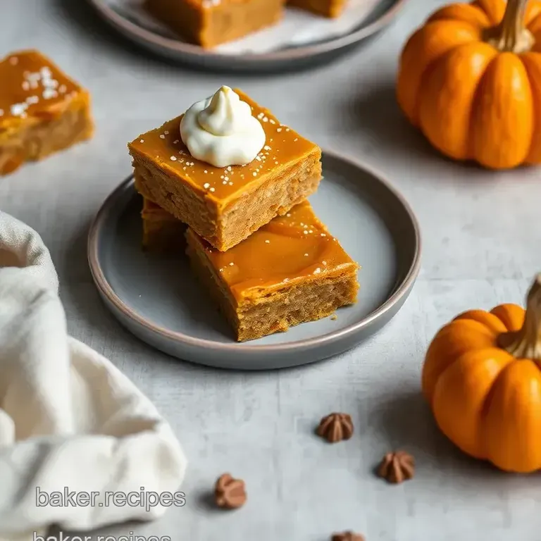 Decadent Pumpkin Bars with Salted Caramel Delight presentation