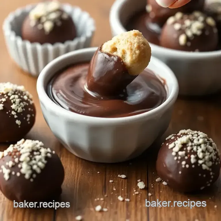 Dip Cookie Dough Truffles in Chocolate presentation