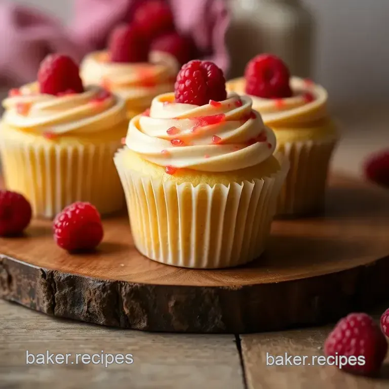 Zesty Lemon Cupcakes with Luscious Raspberry Filling presentation