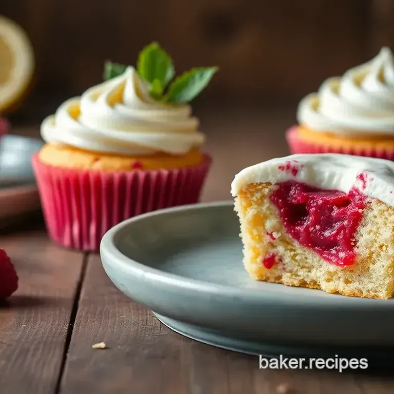 Zesty Lemon Cupcakes with Luscious Raspberry Filling