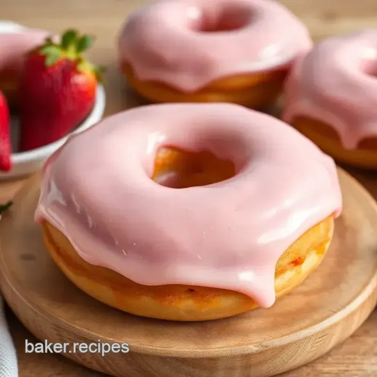 Baked Strawberry Donuts with Sweet Strawberry Frosting