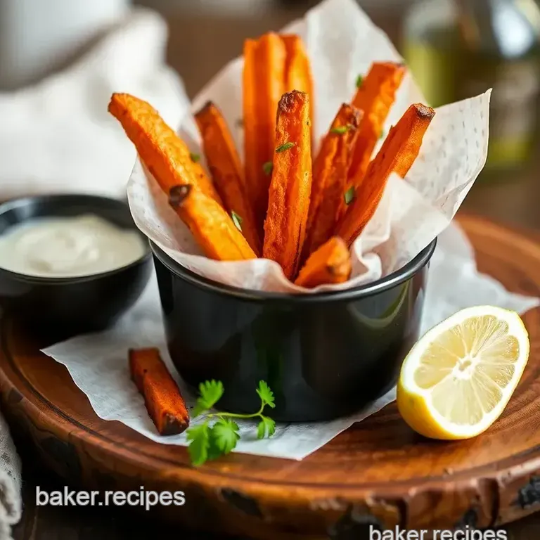 Deliciously Crispy Baked Sweet Potato Fries presentation
