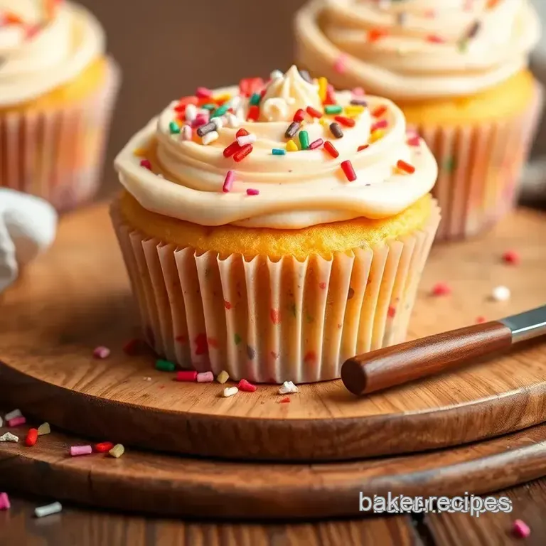 Whimsical Funfetti Cupcakes with Sprinkles presentation